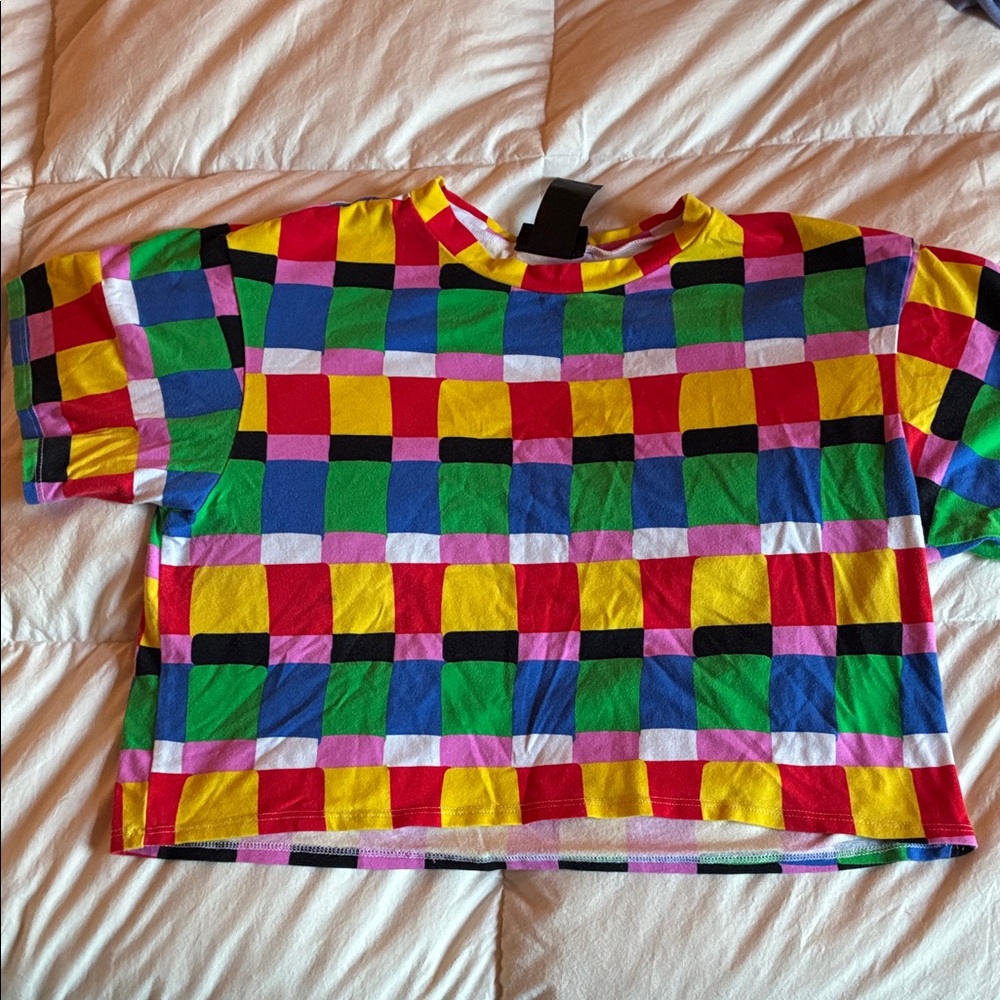 Nooworks large candy weave cropped tee